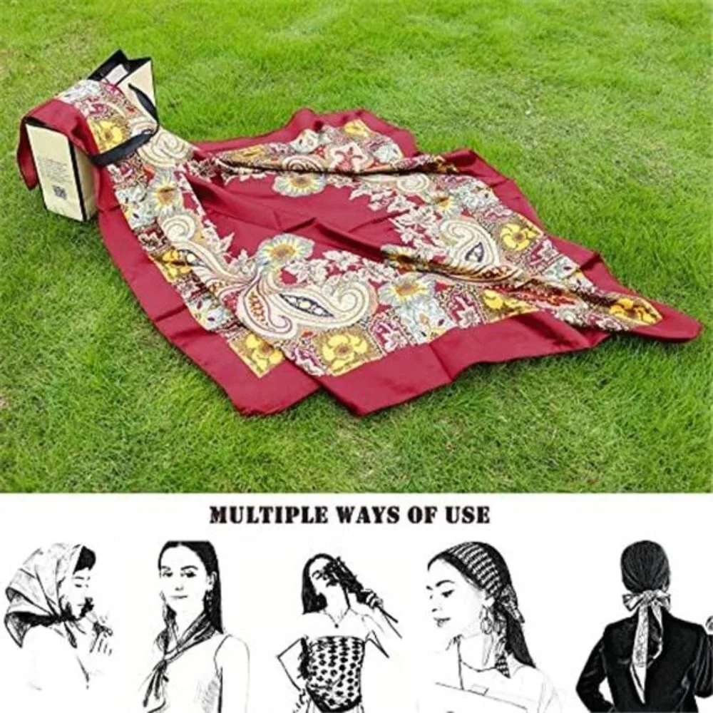 4PCS Large Satin Head Scarf for Women